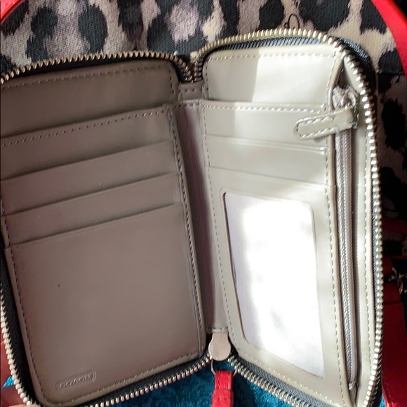 Leopard print/red Coach bag w/ wristlet - Picture 8 of 8